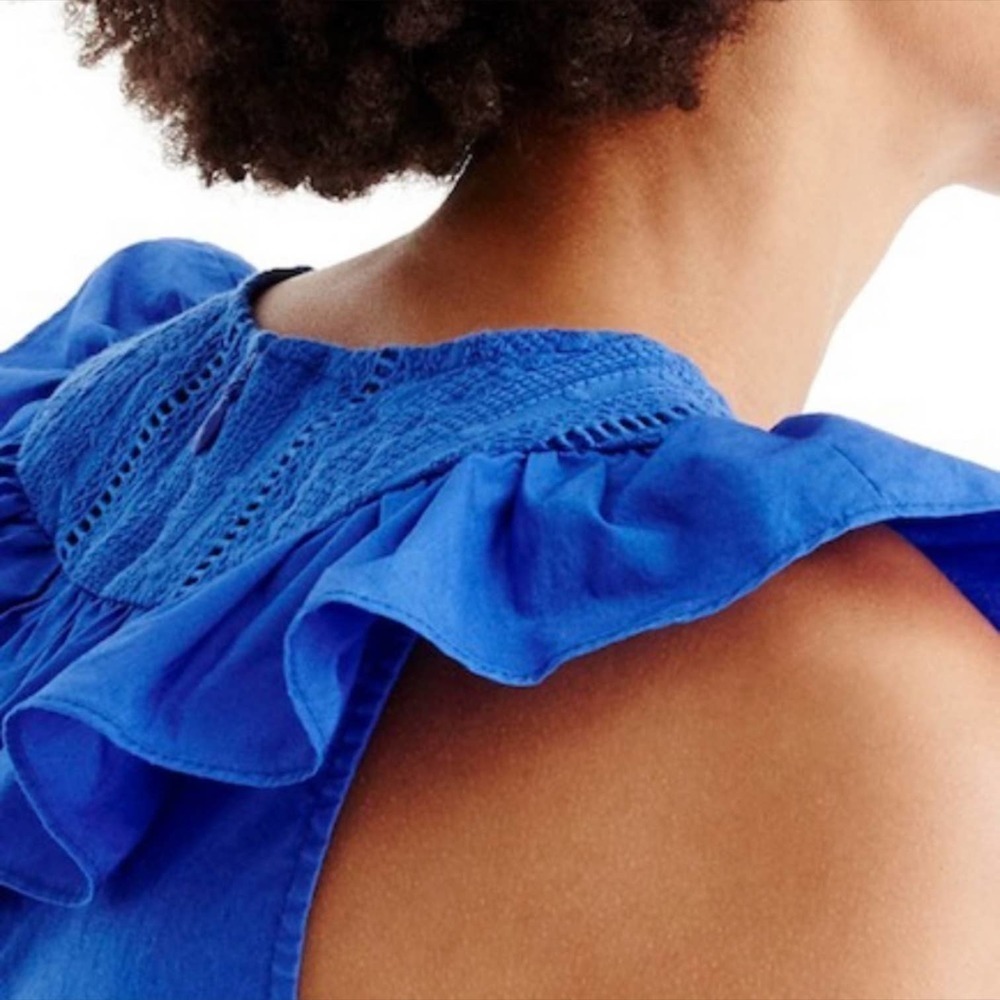 J. Crew Blue Ruffle Dress - Picture 9 of 10
